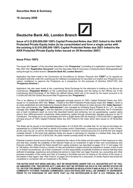 Deutsche Bank AG, London Branch