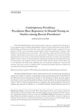 Is Donald Trump an Outlier Among Recent Presidents?