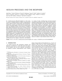 Aeolian Processes and the Biosphere