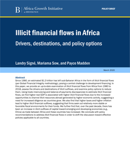 Illicit Financial Flows in Africa