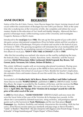 Anne Ducros Biography