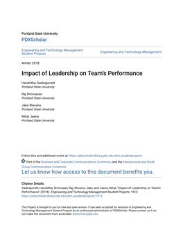 Impact of Leadership on Team's Performance