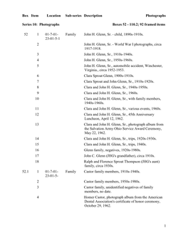 Photographs Boxes 52 - 110.2; 92 Framed Items