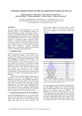 Integral Observations of the Vela Region Focusing on Vela X-1