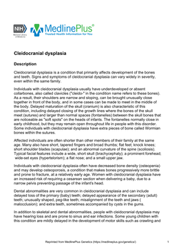 Cleidocranial Dysplasia