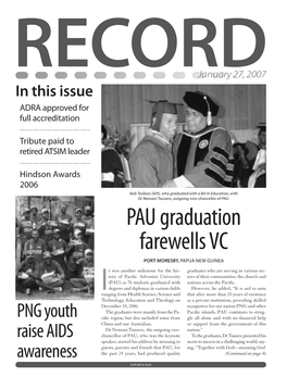 PAU Graduation Farewells VC PORT MORESBY, PAPUA NEW GUINEA