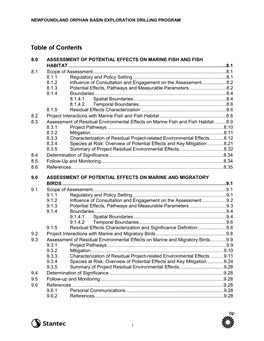 Table of Contents