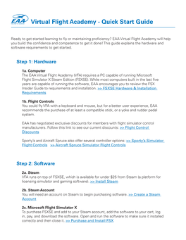Virtual Flight Academy - Quick Start Guide