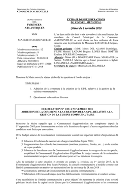 PV Conseil Municipal 06/11/18