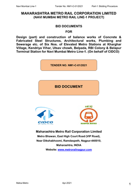 Maharashtra Metro Rail Corporation Limited Bid