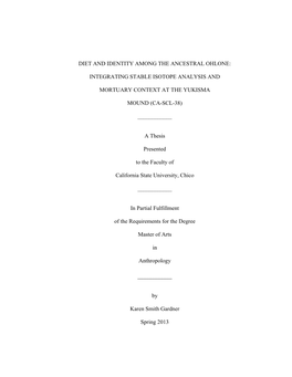 Diet and Identity Among the Ancestral Ohlone