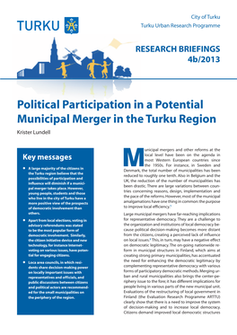 Political Participation in a Potential Municipal Merger in the Turku Region Krister Lundell