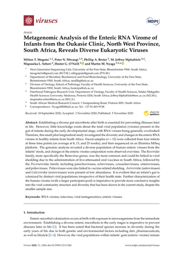 Metagenomic Analysis of the Enteric RNA Virome of Infants from the Oukasie Clinic, North West Province, South Africa, Reveals Diverse Eukaryotic Viruses