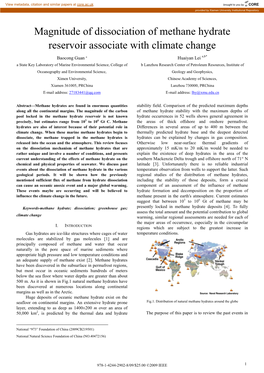 Magnitude of Dissociation of Methane Hydrate Reservoir Associate with Climate Change