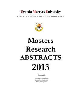 Masters Research ABSTRACTS 2013