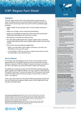 V3P: Region Fact Sheet EUR