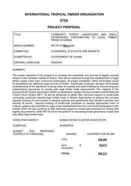 International Tropical Timber Organization Project