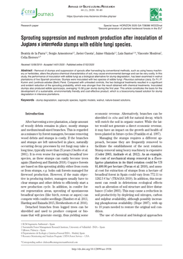 Sprouting Suppression and Mushroom Production After Inoculation of Juglans X Intermedia Stumps with Edible Fungi Species