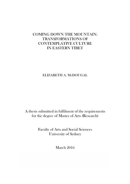 Coming Down the Mountain: Transformations of Contemplative Culture in Eastern Tibet