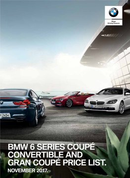 Bmw 6 Series Coupé Convertible and Gran Coupé Price List