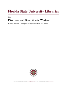 Diversion and Deception in Warfare Whitney Bendeck, Christopher Elkington and Olivia Mcconnell