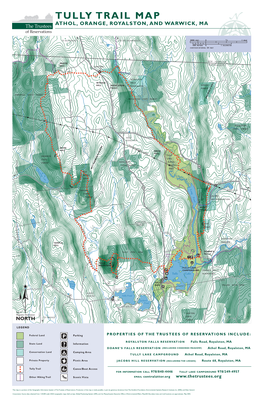Tully Trail Map Athol, Orange, Royalston, and Warwick, Ma
