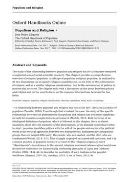 Populism and Religion