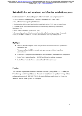 Retropath2.0: a Retrosynthesis Workflow for Metabolic Engineers