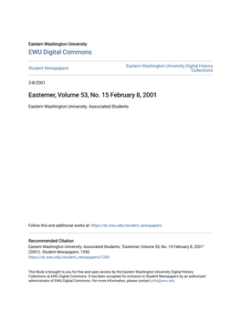 Easterner, Volume 53, No. 15 February 8, 2001