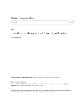 The Marian Library of the University of Dayton