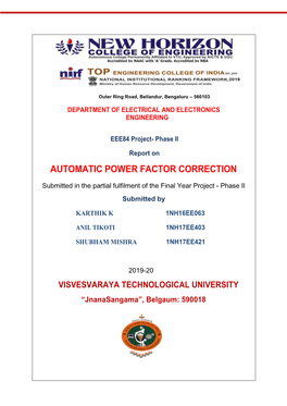 Automatic Power Factor Correction