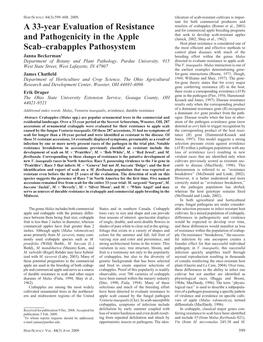 A 33-Year Evaluation of Resistance and Pathogenicity in the Apple