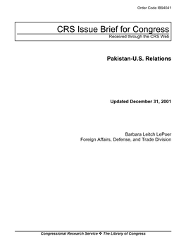 Pakistan-US Relations