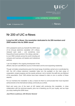 UIC Enews Online Version by Clicking on a Link Enabling Them To