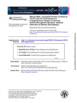 Disease Risk–Associated Genetic Variants in STAT1 and STAT4