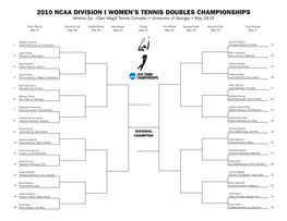 2010 NCAA DIVISION I Women's Tennis Doubles Championships