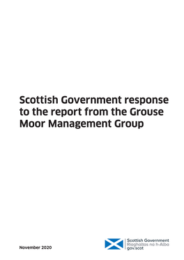Scottish Government Response to the Report from the Grouse Moor Management Group