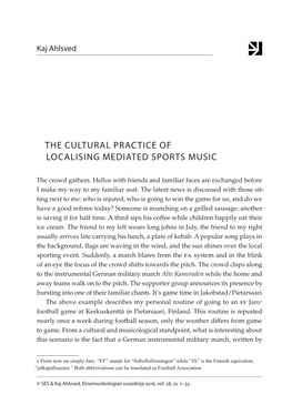 The Cultural Practice of Localising Mediated Sports Music