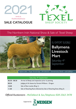 Ballymena Livestock Mart Saturday 4Th September