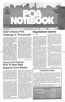 AUGUST 1995 204 NUMB: Chief Criticizes POA Negotiations Update Byalthgueiro Ties Reach Agreement