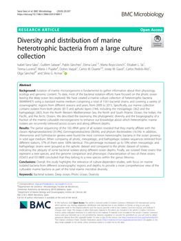 Diversity and Distribution of Marine Heterotrophic Bacteria from a Large