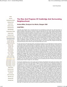 The Rise and Progress of Coatbridge and Surrounding Neighbourhood