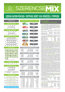 Szerencsemix Aktuális És Korábbi Trencin 06 3,45 Vienna Capitals 06 2,60 Számai Elérhetőek a B