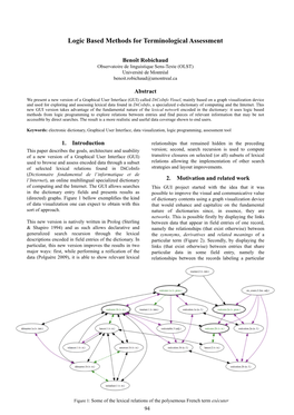 Logic Based Methods for Terminological Assessment