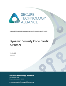 Dynamic Security Code Cards: a Primer