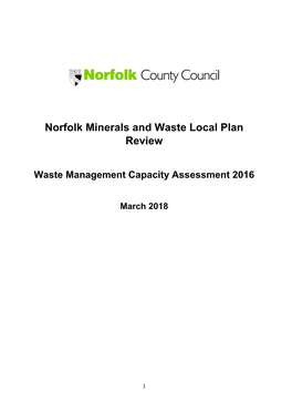 Waste Management Capacity Assessment 2016