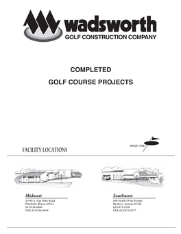 Completed Golf Course Projects