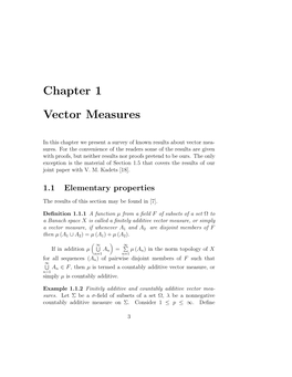 Chapter 1 Vector Measures