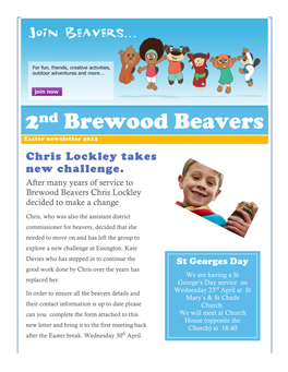 2Nd Brewood Beavers Easter Newsletter 2014