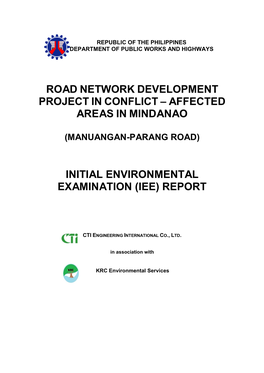 Road Network Development Project in Conflict – Affected Areas in Mindanao